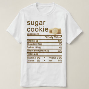 Camiseta rótulo de Fatos Nutricionais do Açúcar