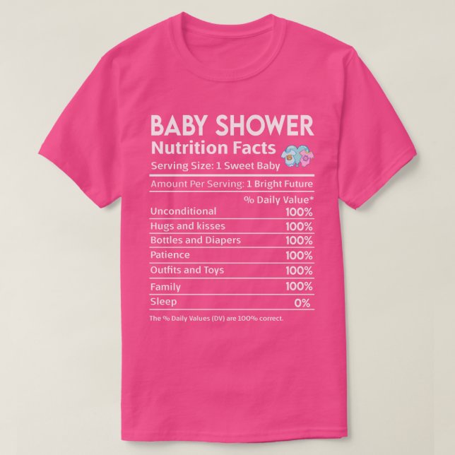 Camiseta Rótulo de Fatos Nutricionais do chá de fraldas (Frente do Design)