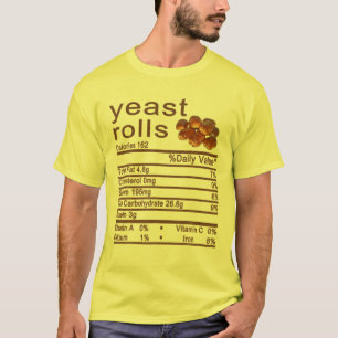 Camiseta Rótulo de Fatos Nutricionais dos Rolos de Levedur