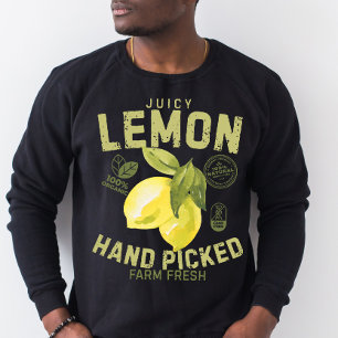 Camiseta Rótulo de Fruta Limão Suculento Vintage