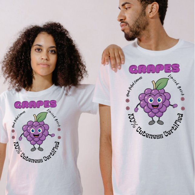 Camiseta Rótulo de Fruta Vintage Uvas Colhidas à Mão  (Criador carregado)