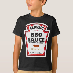 Camiseta Rótulo De Garrafa De Molho Clic Bbq Cômico Fantasi