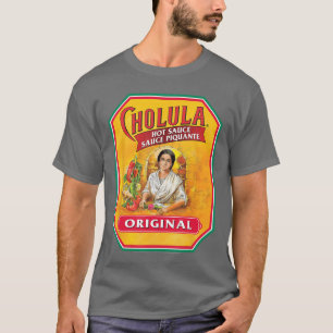Camiseta Rótulo de Garrafa de Molho Quente Cholula Fantasia