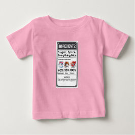 Camiseta Rótulo de Ingrediente da Menina Engraçada Simples 