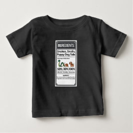 Camiseta Rótulo de Ingrediente de Menino Engraçado Simples