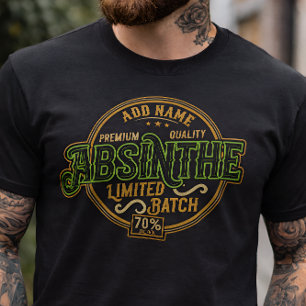 Camiseta Rótulo de Licor de Espírito de Absinto Herbal - Pe