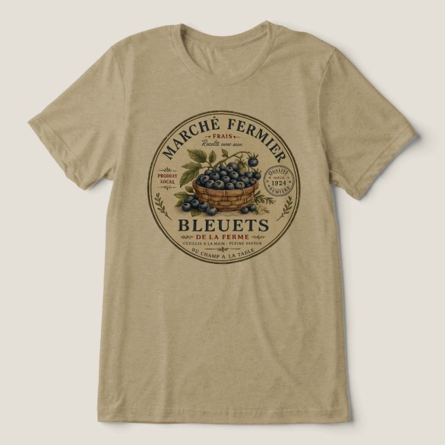 Camiseta Rótulo de Mirtilos Vintage (Design frontal)