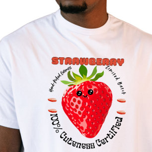 Camiseta Rótulo de Morango Fresco da Fazenda