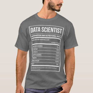 Camiseta Rótulo de Nutrição de Ciências de Dados Engraçado