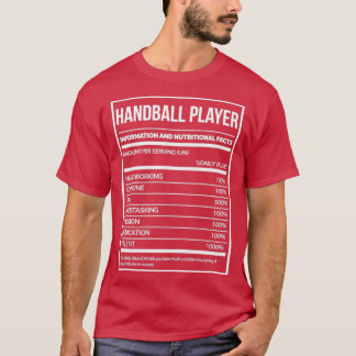 Camiseta Rótulo de Nutrição do Handball Funny Handball