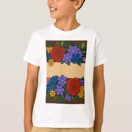 Camiseta Rótulo do nome da flor