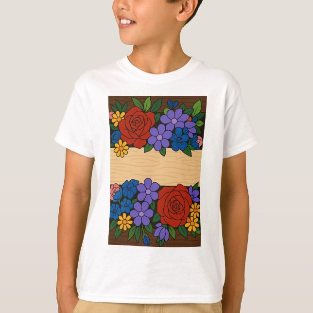 Camiseta Rótulo do nome da flor (Frente)
