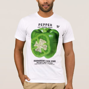 Camiseta Rótulo do Pacote de Sementes de Pepper