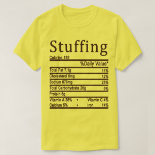 Camiseta Rótulo dos fatos nutricionais