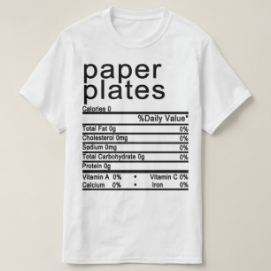 Camiseta Rótulo dos fatos nutricionais