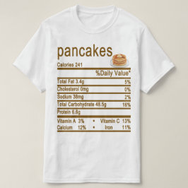 Camiseta Rótulo dos Fatos Nutricionais dos Panquakes