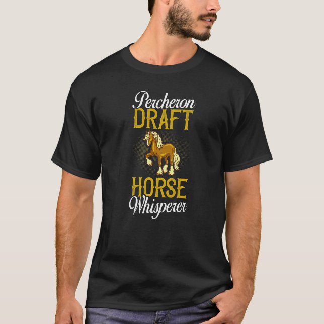 Camiseta Rótulo Percheron Draft Horse Riding Saddle 10 (Frente)