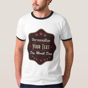 Camiseta Rótulo Retro com Texto Personalizado Clássico