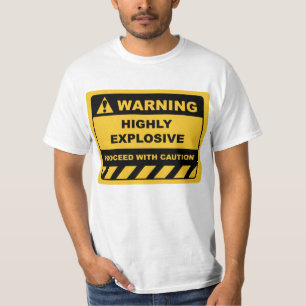 Camiseta Rótulos engraçados de aviso humano altamente exp