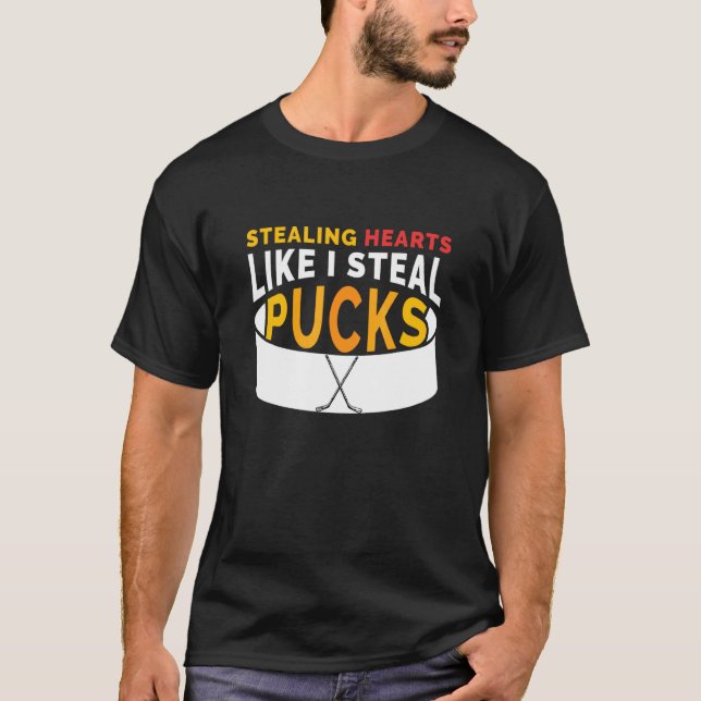 Camiseta Roubando Coração Como Se Eu Roubasse Pucks Cotação (Frente)