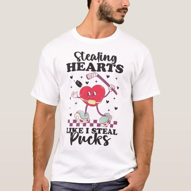 Camiseta Roubando Corações Como Eu Roubo Pucks Funny Valent (Frente)