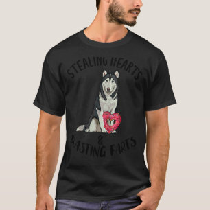 Camiseta Roubando Corações Explodindo Gases Husky Siberiano