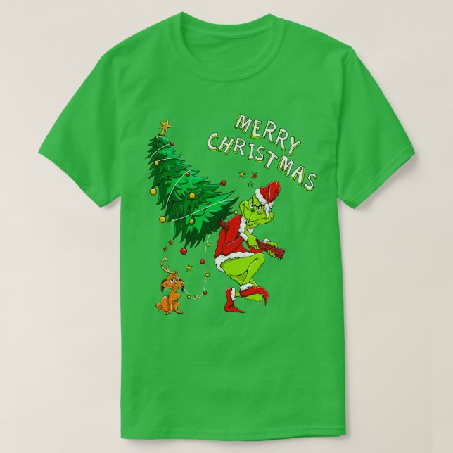 Camiseta Roubando guincho de árvore de Natal (Frente do Design)