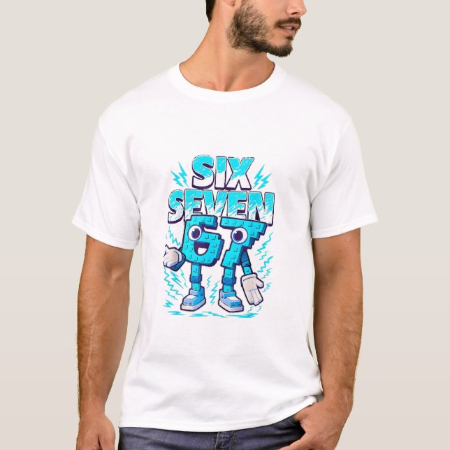 Camiseta Roubar um meme italiano Brainrot Six Seven (Frente)