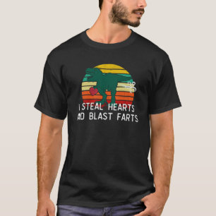 Camiseta Roubo corações e peidos de explosão dinossauro rex