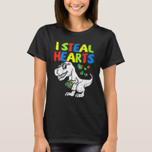 Camiseta Roubo Corações Puzzle Conscientização Autismo T Re