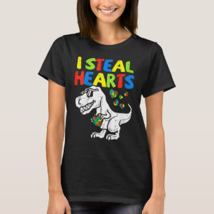 Camiseta Roubo Corações Puzzle Conscientização Autismo T Re