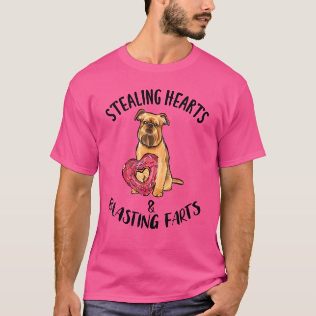 Camiseta Roubo De Corações Explosivos Bruxelas Griffon Va (Frente)