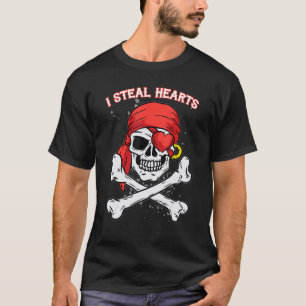 Camiseta Roubo Dia de os namorados Jolly Roger Pirate S