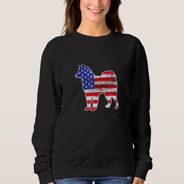 Camiseta Rouco Americano Bandeira Patriótica Rouco Cão 4 De (Frente)