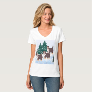 Camiseta Rouco Ártico, Tee Brown Alaskan Malamute para Ela