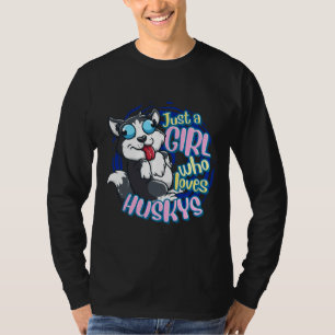 Camiseta Rouco Bonito Apenas Uma Menina Que Ama O Husky Sib