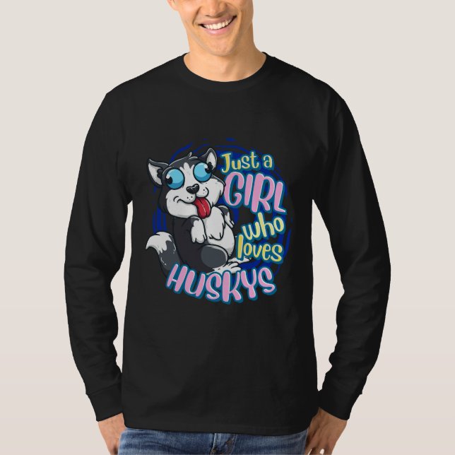 Camiseta Rouco Bonito Apenas Uma Menina Que Ama O Husky Sib (Frente)