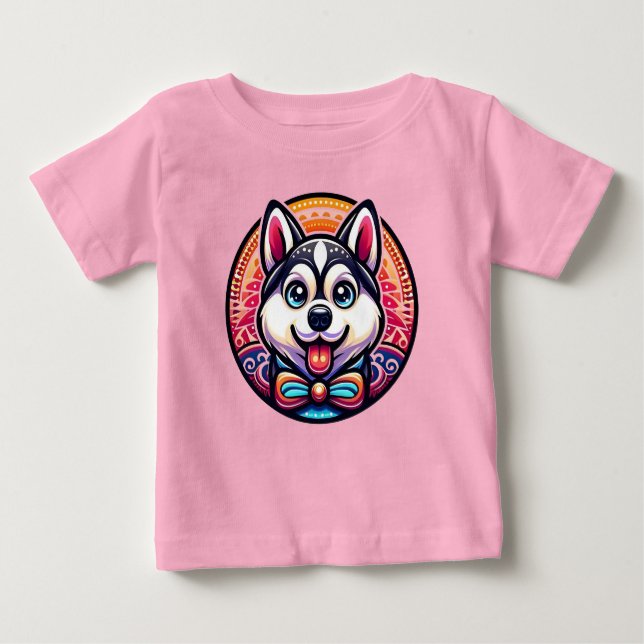 Camiseta Rouco bonito ilustrado no estilo Mandala (Frente)