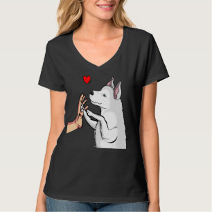 Camiseta Rouco Branco Ama Cachorro Bonito Mãe Meninas