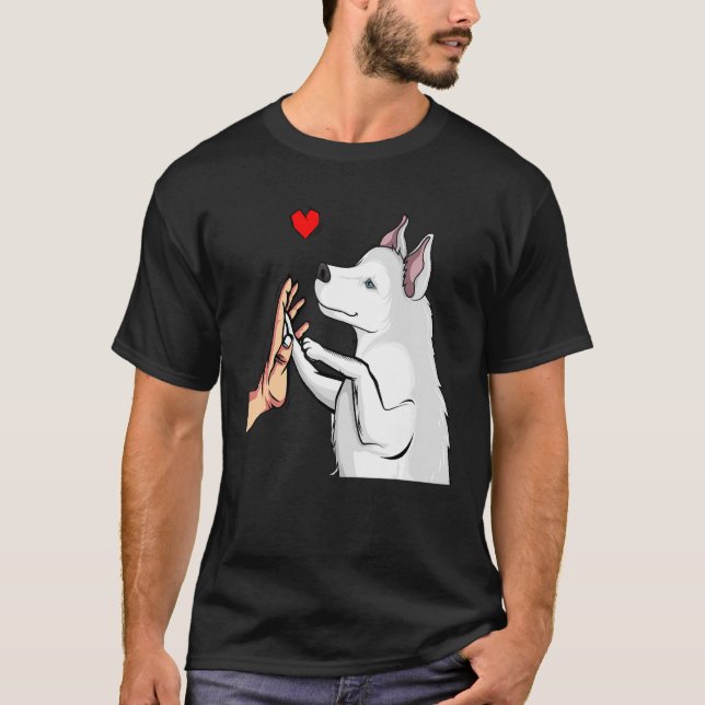 Camiseta Rouco Branco Ama Cachorro Bonito Mãe Meninas (Frente)