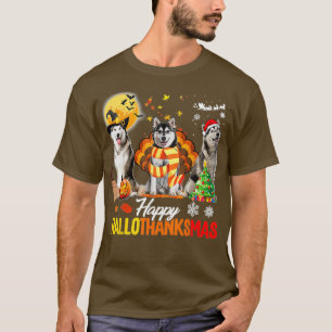 Camiseta Rouco Cachorro Feliz Hallothanksmas Dia das Bruxas