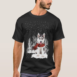 Camiseta Rouco Cão Scarf Árvore de Natal Xmas Floresta de