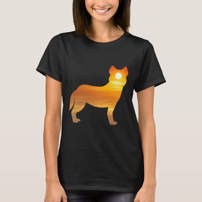 Camiseta Rouco Cão Silhueta Sunrise (Frente)