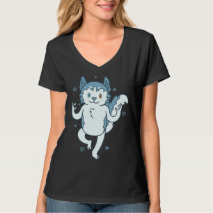 Camiseta Rouco Cão Sled Medita Nose de Neve