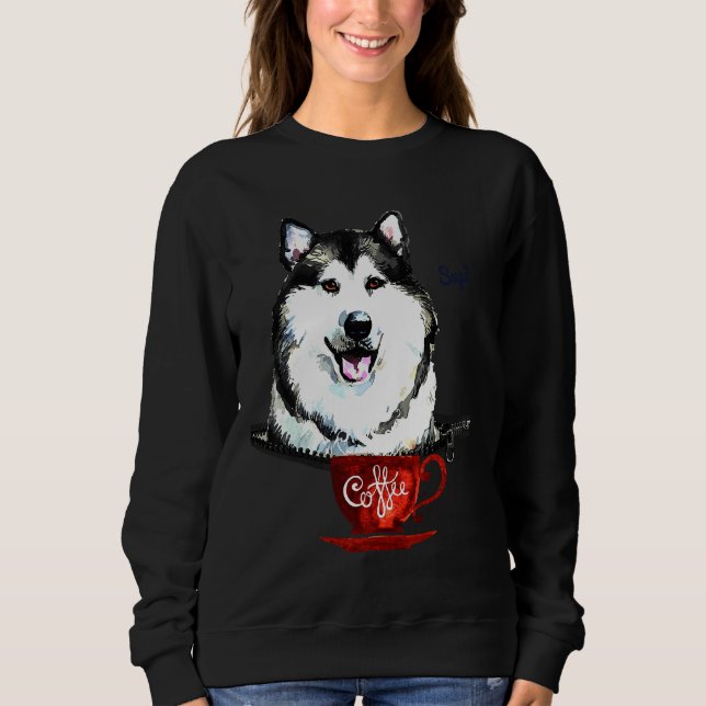 Camiseta Rouco Com Alaskan Malamute (Frente)