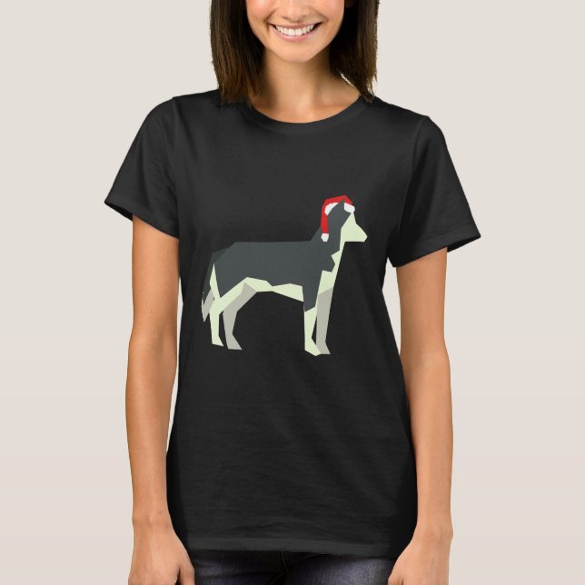 Camiseta Rouco De Natal Para O Cachorro De Huskey Siberian (Frente)