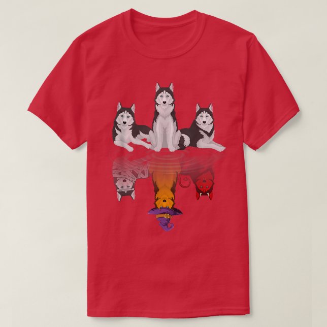 Camiseta Rouco de outono de Outono de Rouco Cachorro Cortad (Frente do Design)