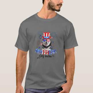 Camiseta Rouco Engraçado Vestindo Óculos Solares EUA Bandei