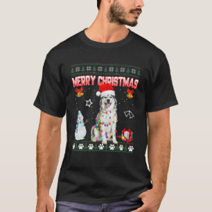 Camiseta Rouco Feio Xmas Suor Luzes de Natal Cachorro
