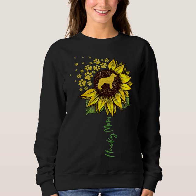 Camiseta Rouco Mãe Sunflower Siberian Hussein Cachorro Mãe  (Frente)